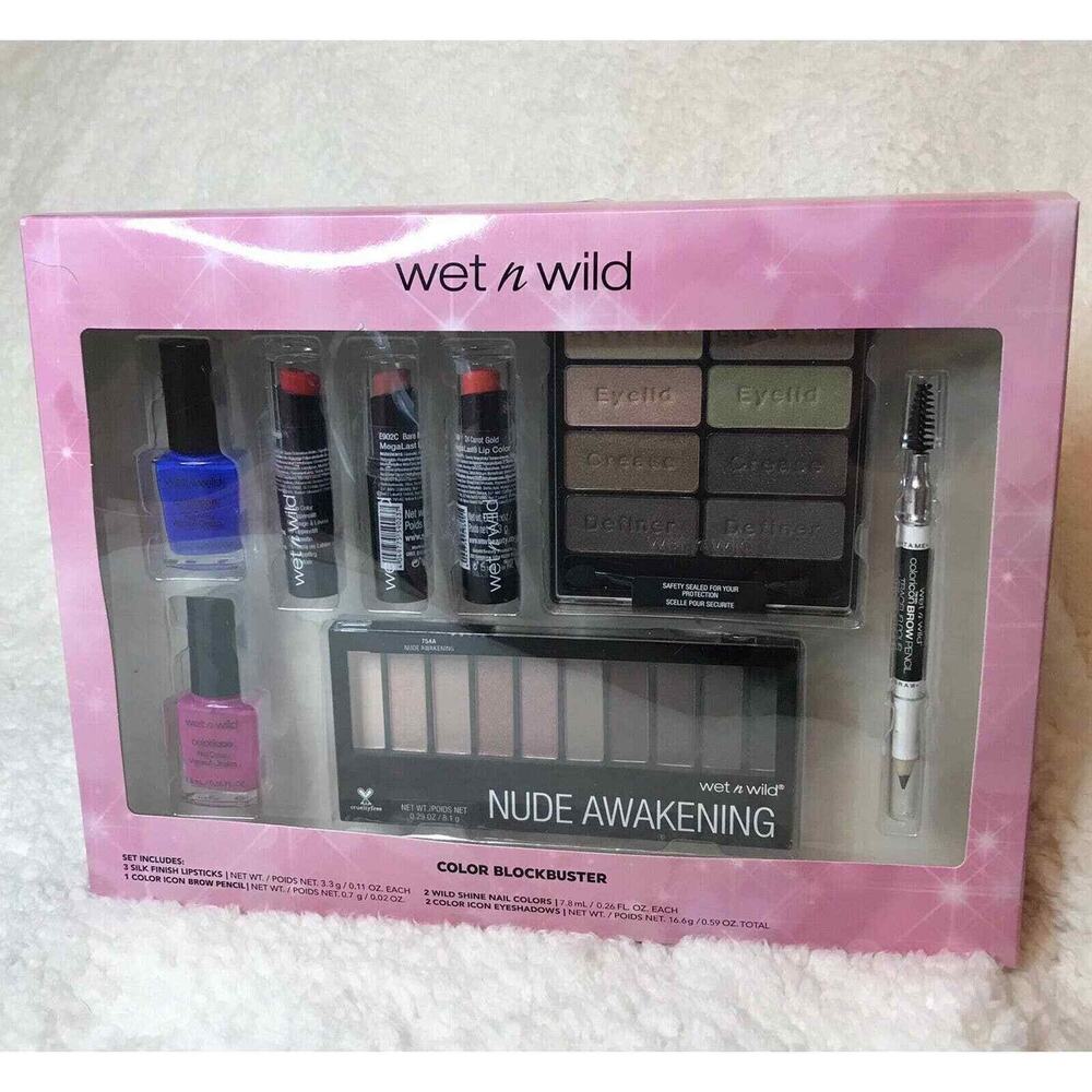 Wet N Wild Color Blockbuster Set Lipstick, Brow, Eyeshadow, Nail Colors Makeup